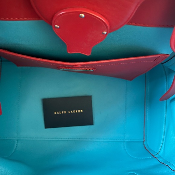 Ralph Lauren Ricky Red Leather Tote - Picture 12 of 13